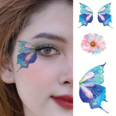 Butterfly & Dream Wing Glitter Tattoo Stickers for Eye Makeup Festivals Parties