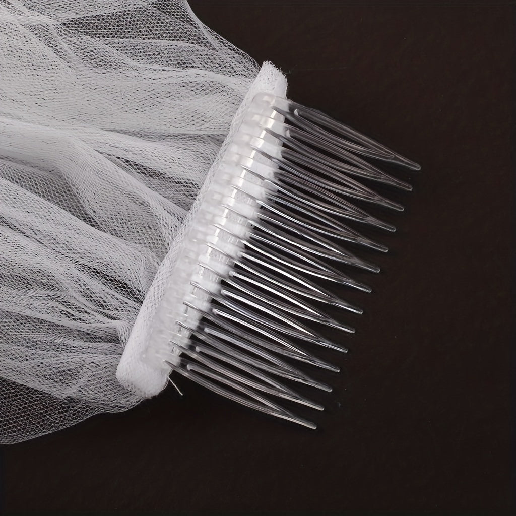 2 Layer Ribbon Trimmed Bridesmaid Veil Wedding Headpiece