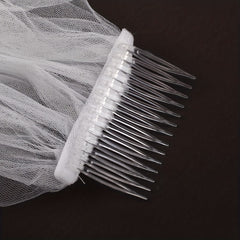 2 Layer Ribbon Trimmed Bridesmaid Veil Wedding Headpiece