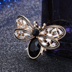 Emerald Rhinestone Bee Brooch Halloween Gift For Men
