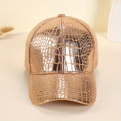 PU Pattern Baseball Cap Men's All match Sunshade Sunscreen Champagne Golden Brig