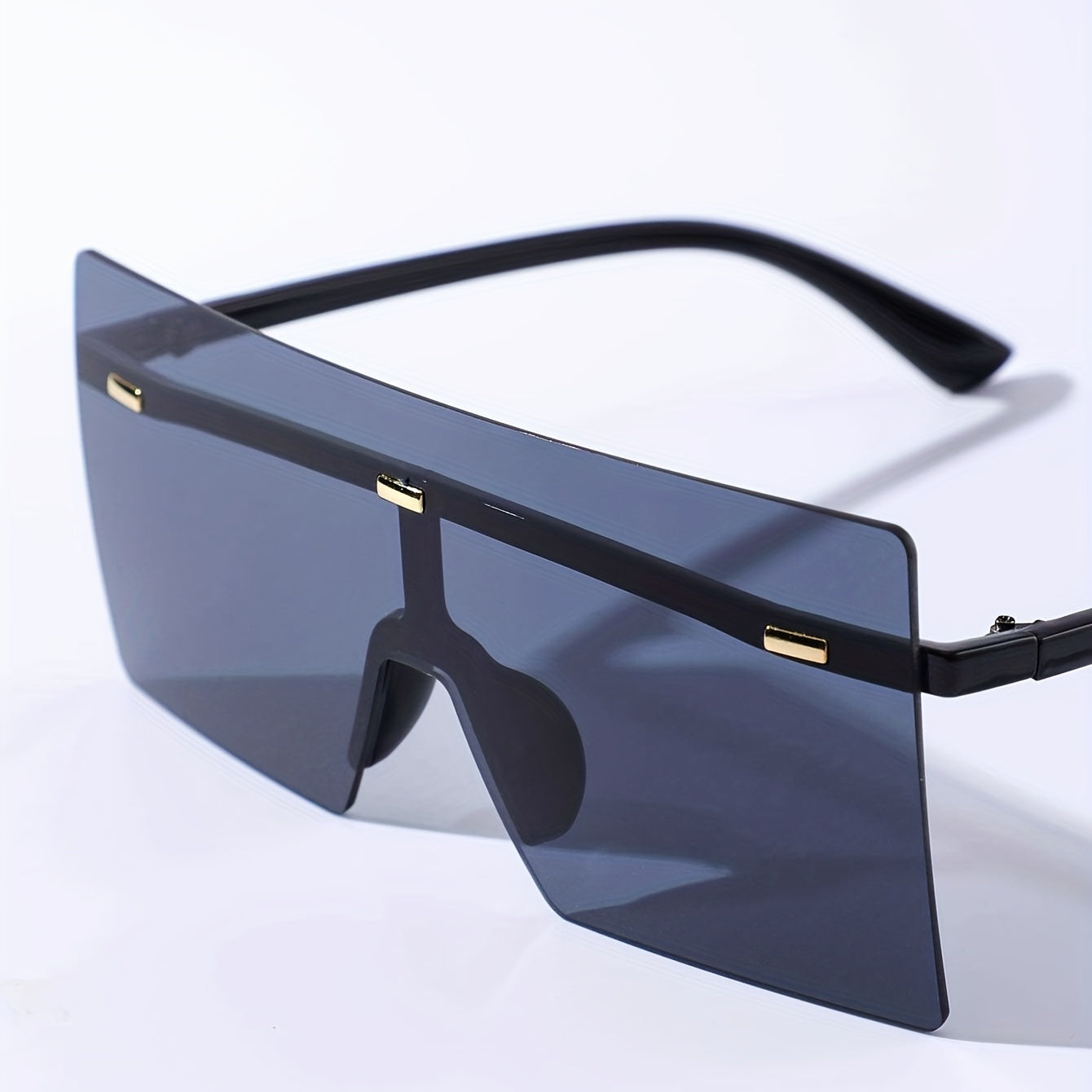 Oversized Rimless Square Sunglasses UV400