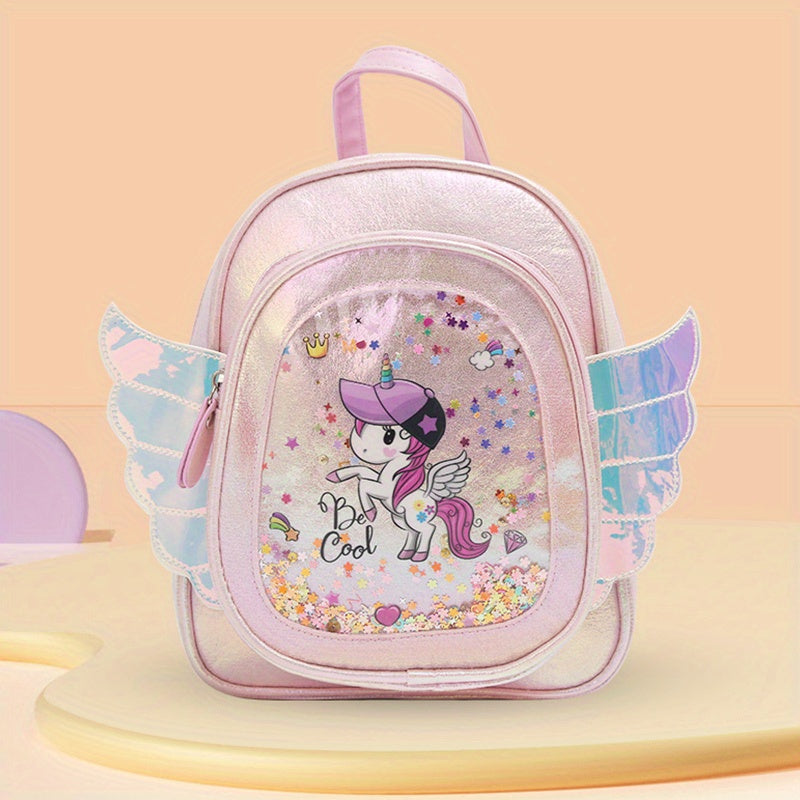 Cartoon Unicorn Wings Backpack Casual Kids Backpack Kindergarten Elementary Unic