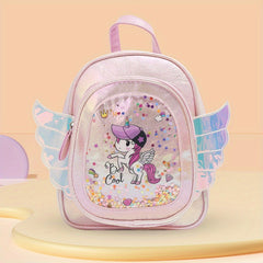 Cartoon Unicorn Wings Backpack Casual Kids Backpack Kindergarten Elementary Unic