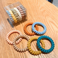 6pcs Spiral Hair Tie Elastic Hair Ropes Women Head Ropes Daily Hair Accessories