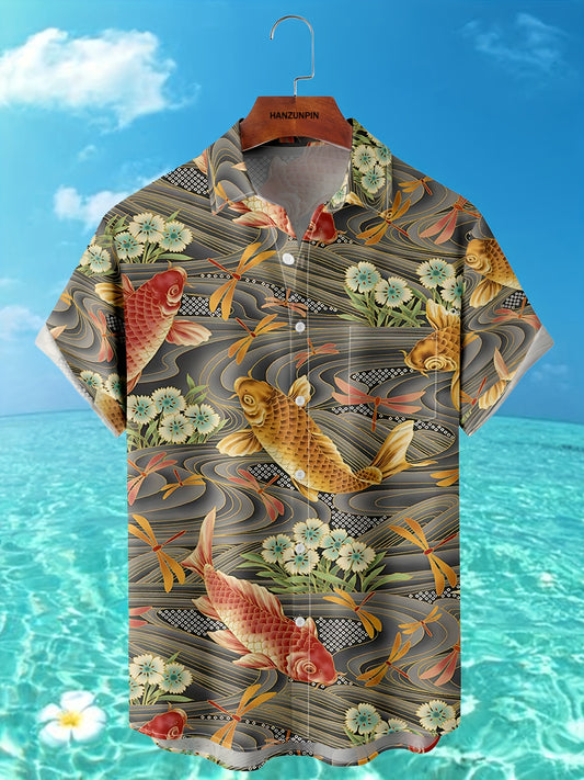 Goldfish Pattern Men's Short Sleeve Shirt