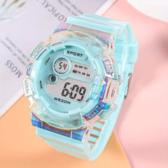 Unicorn Gradient Sport Watch Digital Display Date Calendar & Alarm