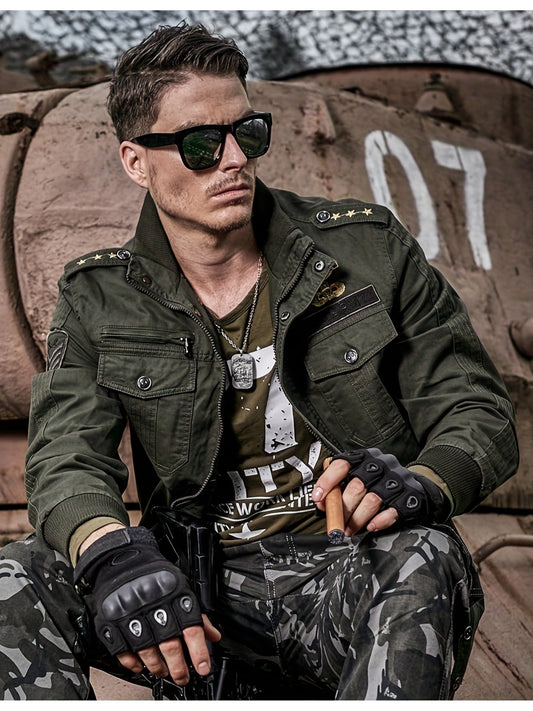 Casual Cotton Cargo Jacket Men's Outdoor