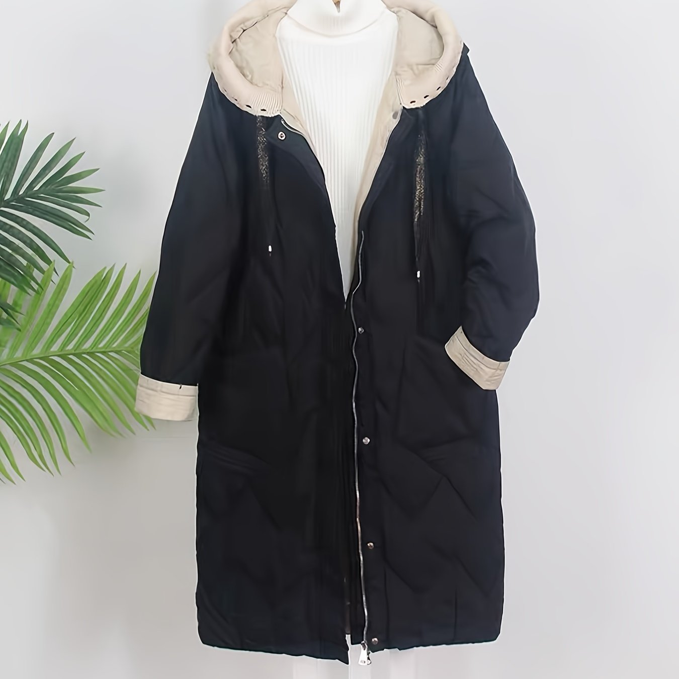Long Puffer Coat Hooded Winter Jacket Plus Size