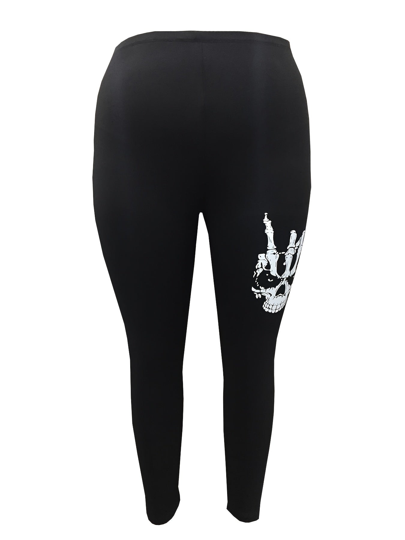  Gothic Skull Print High Rise Leggings