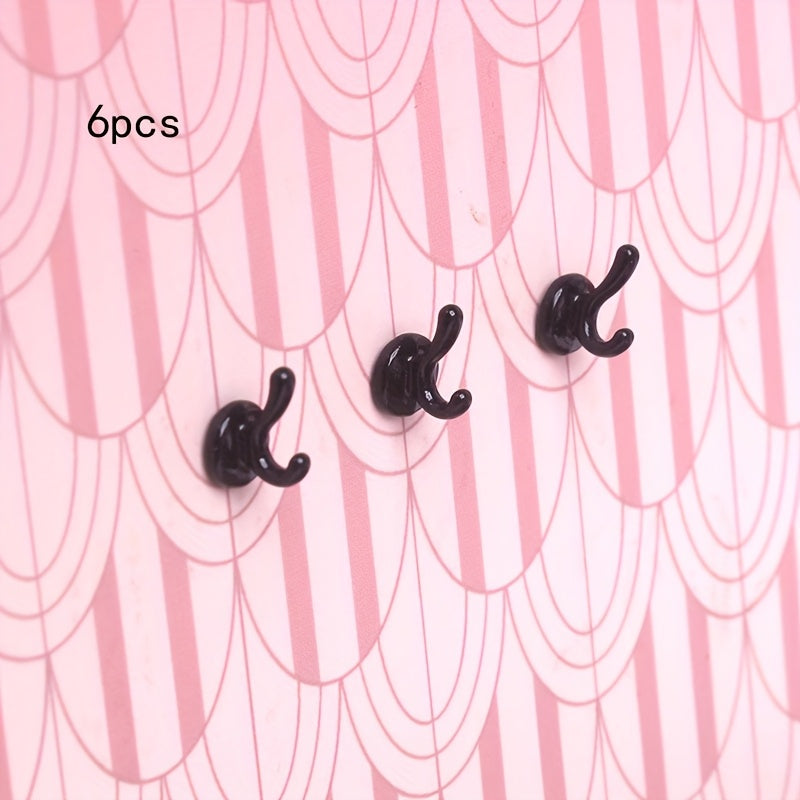 6pcs 1SET Dollhouse Wall Clothes Hook Mini Simulation No Glue