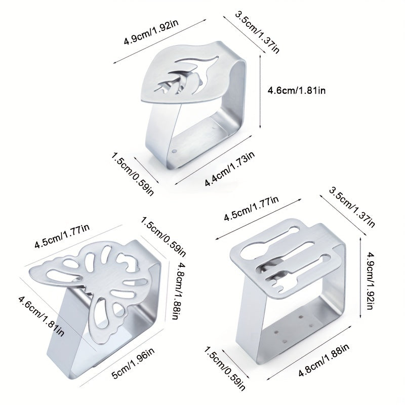 6pcs Stainless Steel Tablecloth Clip for Outdoor Picnics