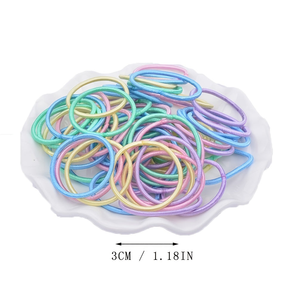 100pcs Multicolor Small Hair Ties Rubber Band for Women Girls