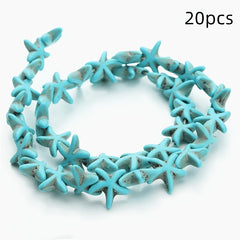 20pcs Turquoise Starfish Beads DIY Earrings Bracelet Necklace Accessories