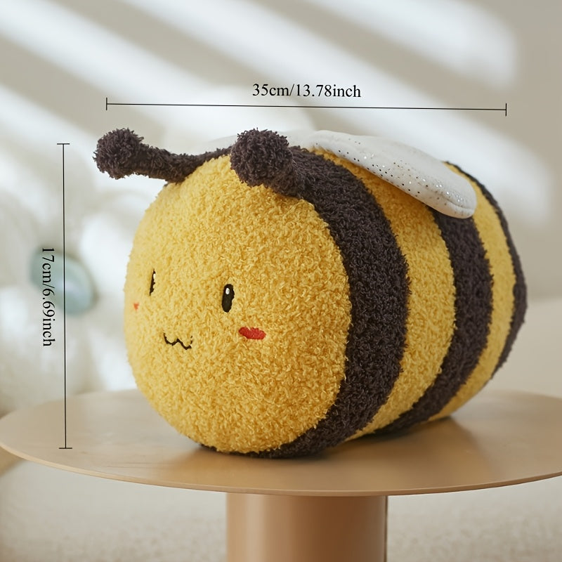 Flower Bee Plush Soft Fluffy Plush Vibrant Yellow Accents Home Decor