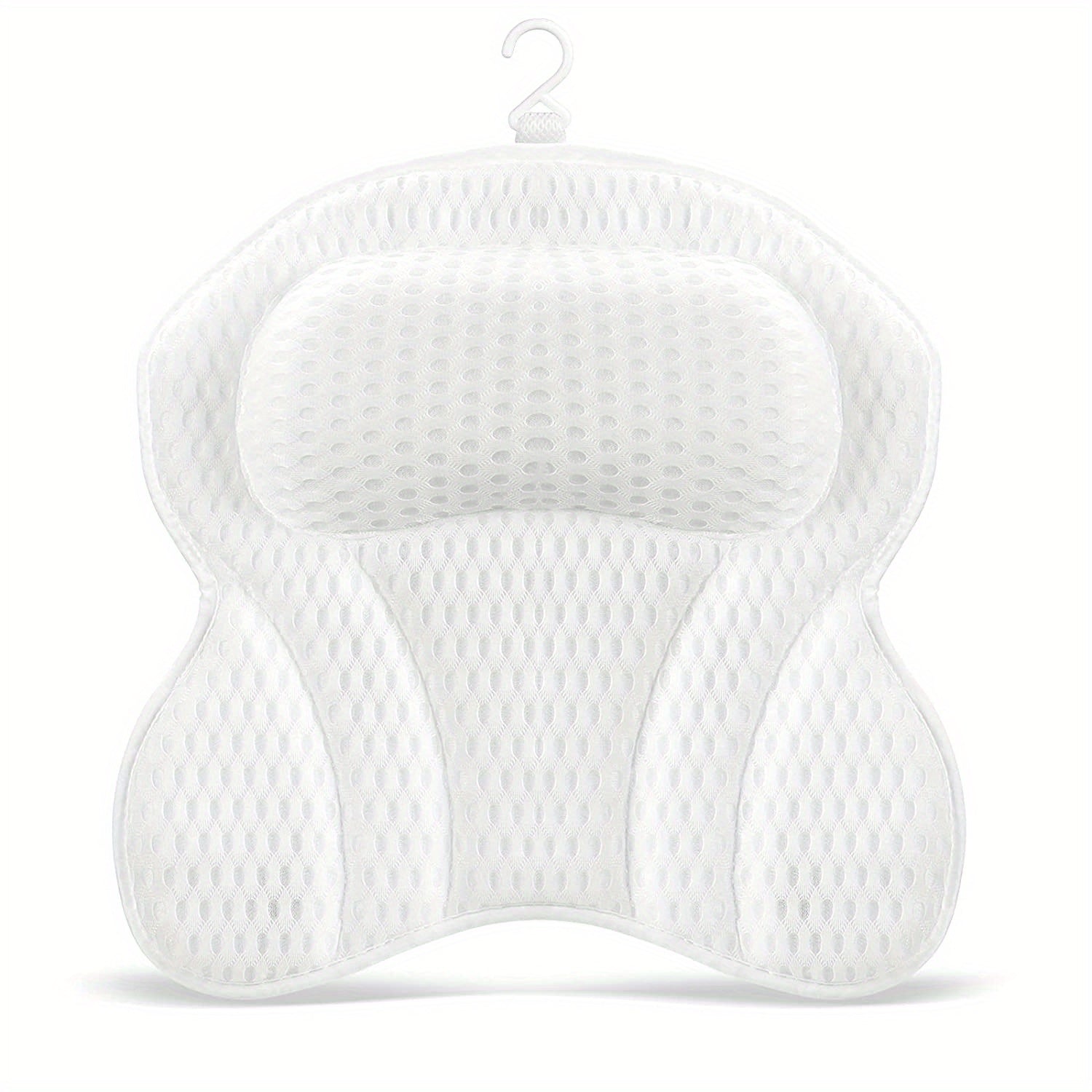 4D Air Net Soft Anti slip Bathtub Pillow with 6 Suction Cups