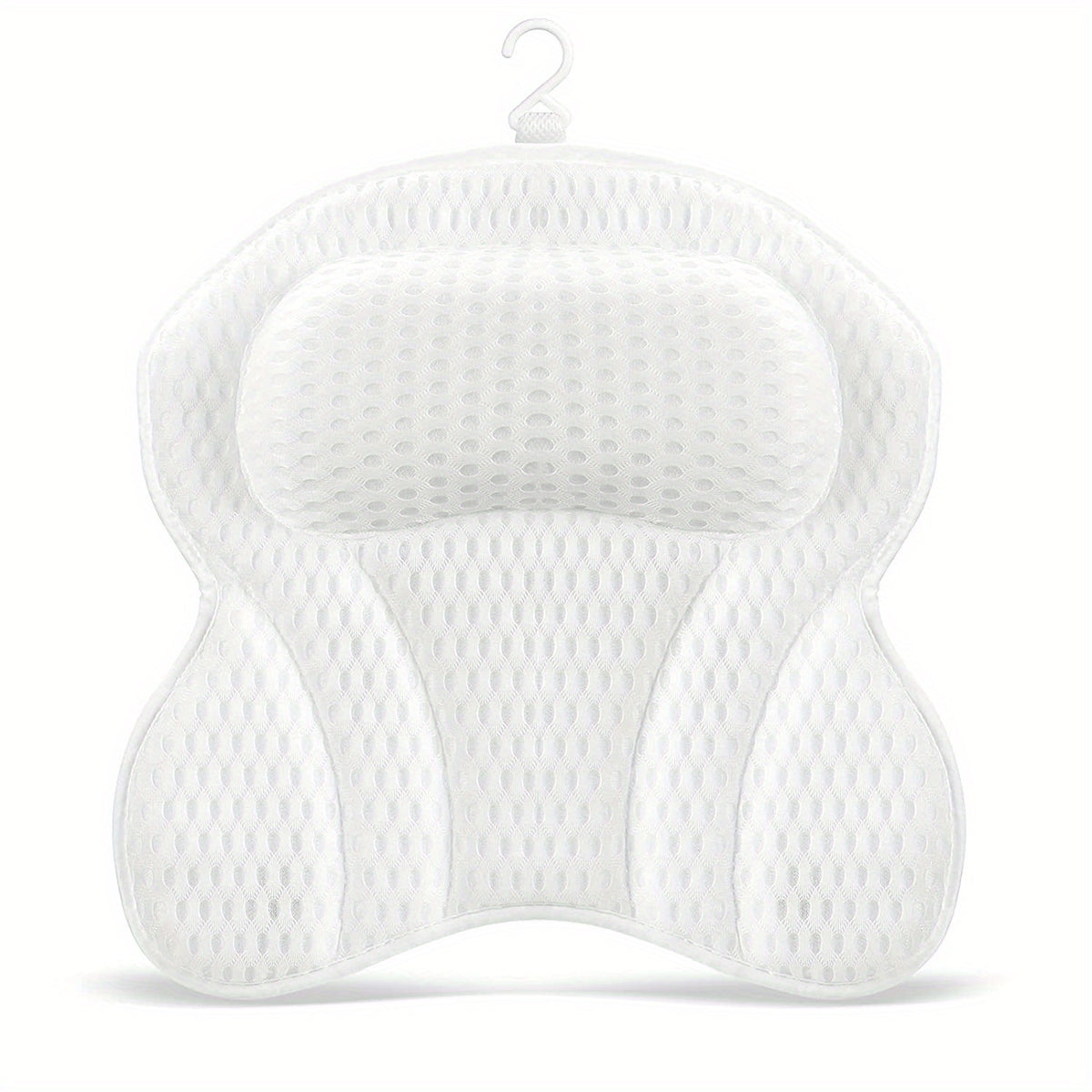 4D Air Net Soft Anti slip Bathtub Pillow with 6 Suction Cups