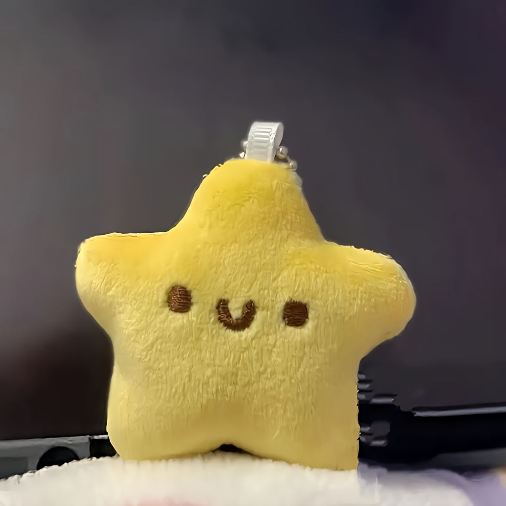 Star Plush Toy Doll Keychain Soft Backpack Decor Accessory