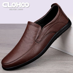CLOHOO Personalized Leather Loafer Shoes Non Slip Lightweight Shoes