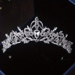 Baroque Style Rhinestone Crown Headband for Wedding