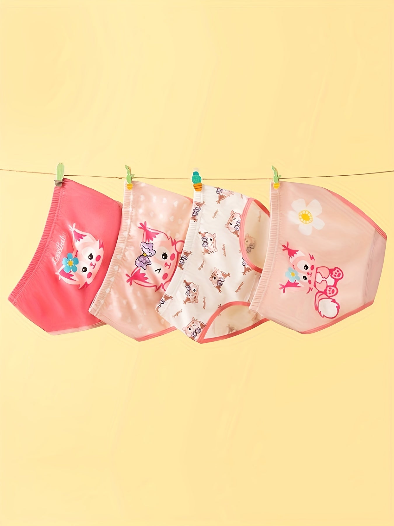 Girl's Triangle Panties, Elastic Waist Shorts