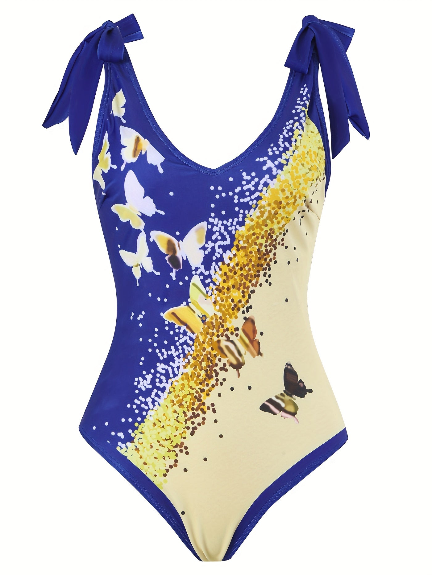  Butterfly Print Tankini Set & Wrap Skirt