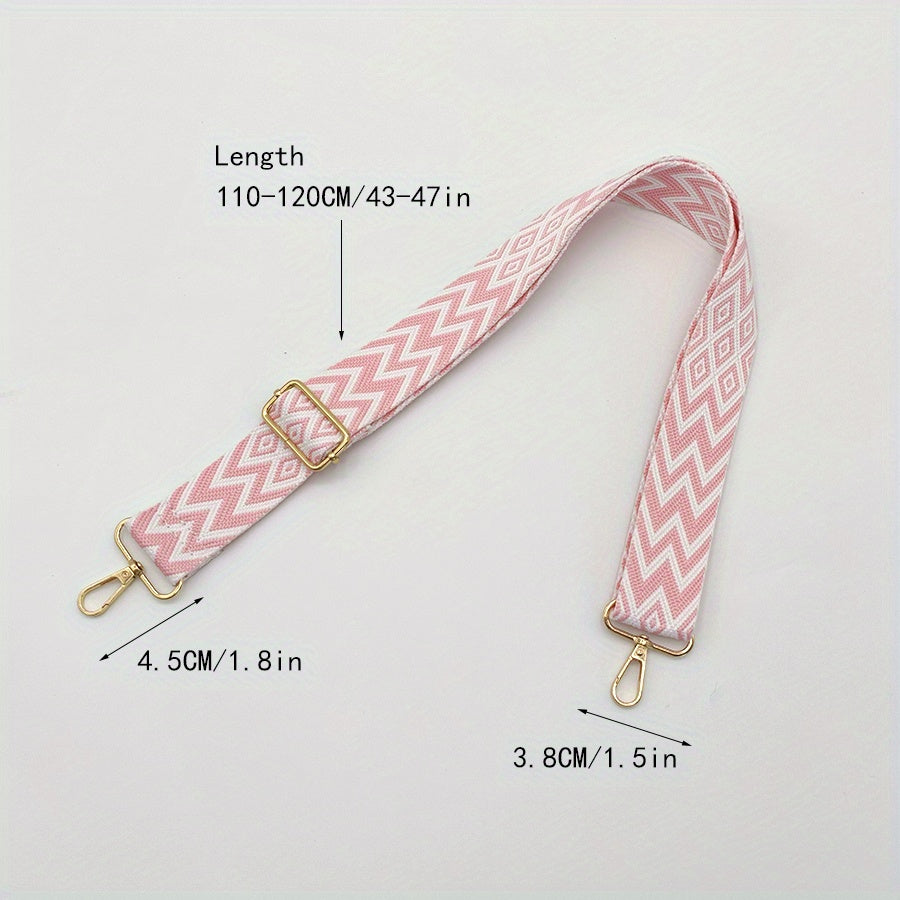 Geometric Pattern Bag Strap Adjustable Durable Lightweight