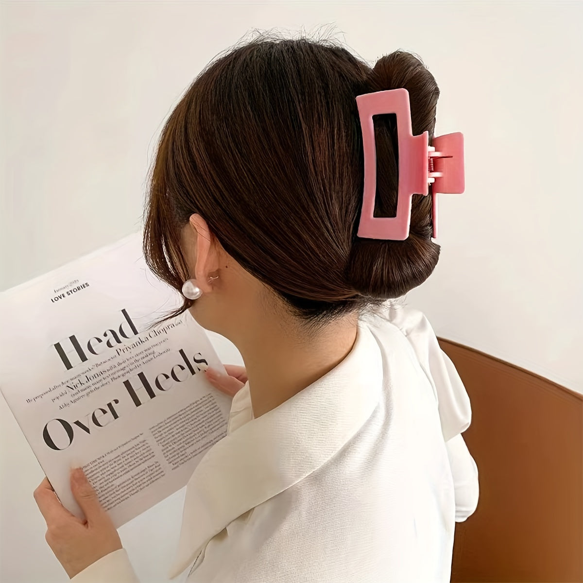 4pcs Frosted Hair Claw Hollow Hair Claw Style Hair Claw Nonslip Ponytail Holder