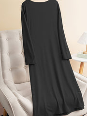 Colorful Letter Print Loungewear Dress Long Sleeve Nightdress
