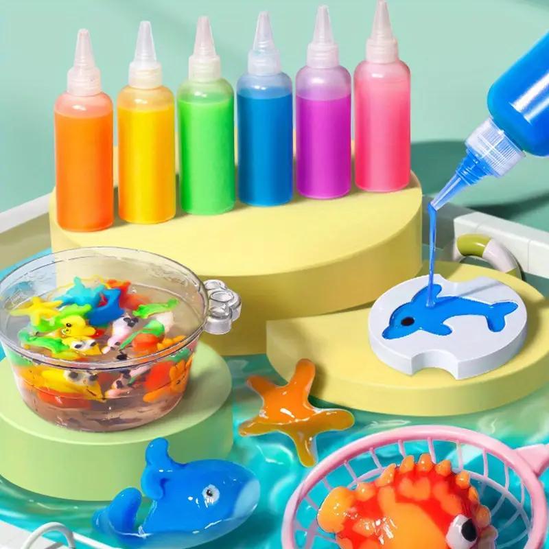 3D Water Elf Set Magic Water & Molds for DIY Crafts, 6 Bottles - 100ml Each