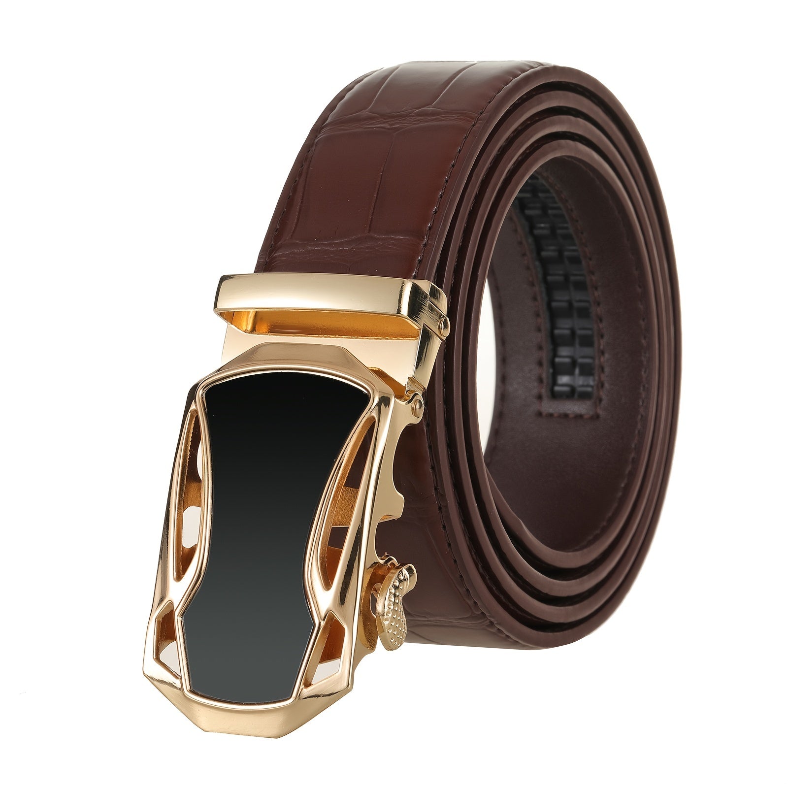 Men's Brown Casual Automatic Buckle Belt