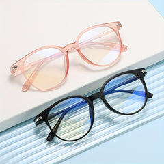 Retro Jelly Round Frame Clear Lens Computer Glasses