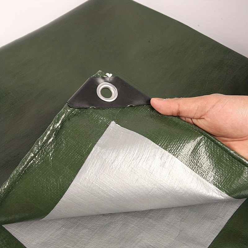 Green Silvery Tarp Heavy Duty Cover Grommets Dust Moisture proof Tarpaulin