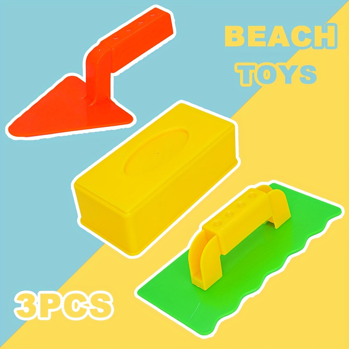 3pcs Snow Toy Beach Sand Fun Brick Maker Sand Castle Mold For Winter And Summer