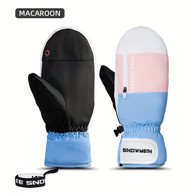 Thickened Velvet Ski Gloves Windproof Waterproof Anti-Slip Mittens