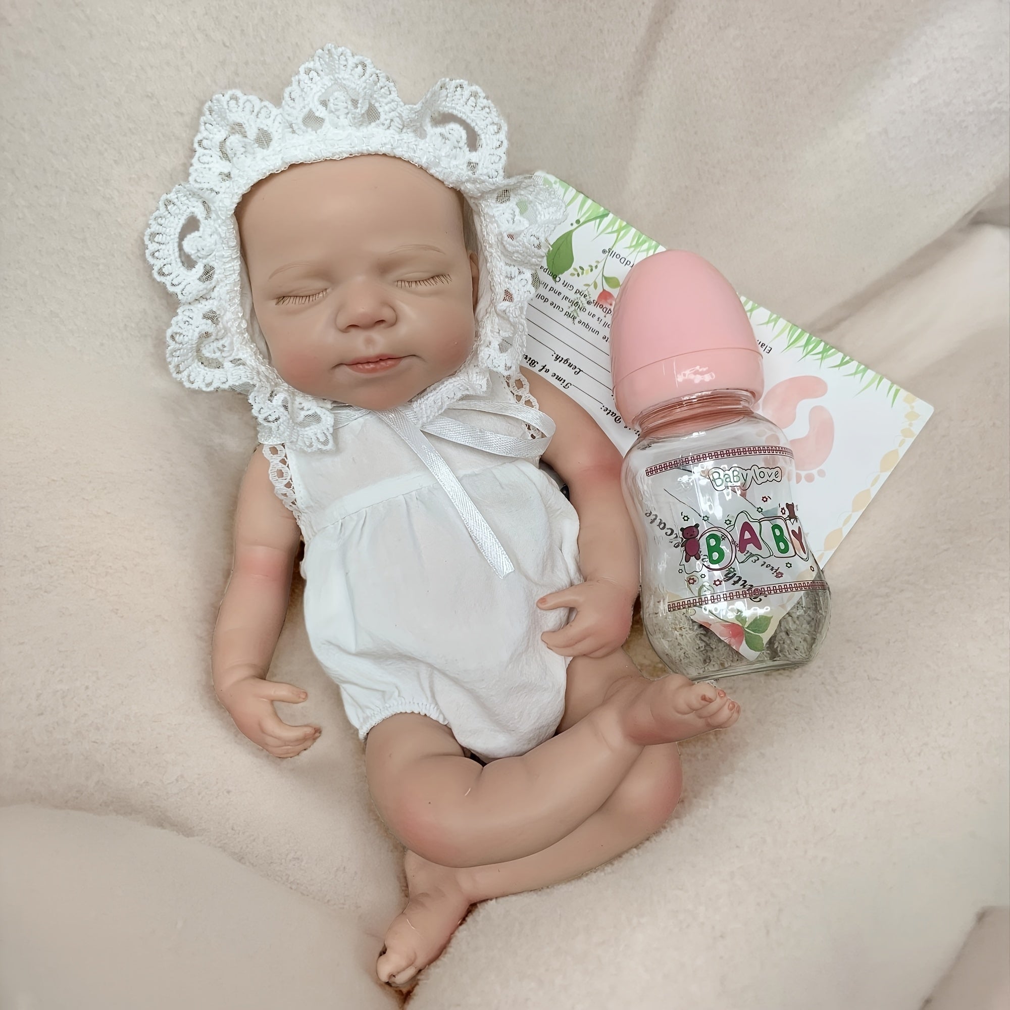 Realistic Silicone Baby Doll with Open Mouth Soft Touch Reborn Doll - Pascale