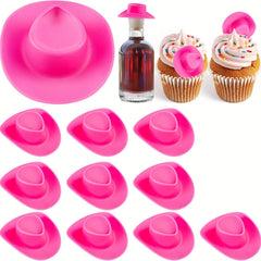 10pcs Mini Western Cowboy Hat Plastic Doll Hats Cowboy Cowgirl Hat