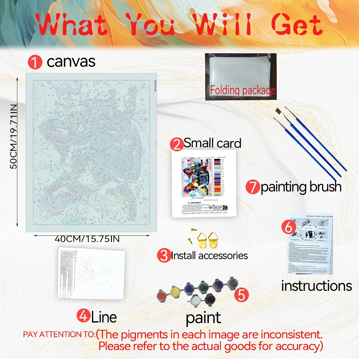 DIY Paint by Numbers French Bulldog Kit 39x50cm