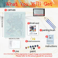 DIY Paint by Numbers French Bulldog Kit 39x50cm