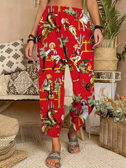  Horse Print High Rise Western Pants