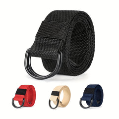 Men's Double D Ring Buckle Belt Casual Canvas Belt