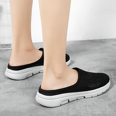Women's Mesh Hollow Out Slip On Mules Flat Casual Shoes