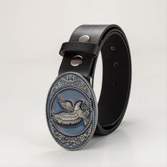 Men's Leather Bronze Eagle Buckle Belt - Gift for Boyfriend and Father
