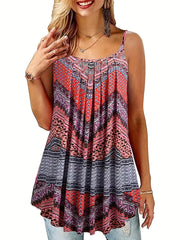  Floral Print Stretch Cami Top