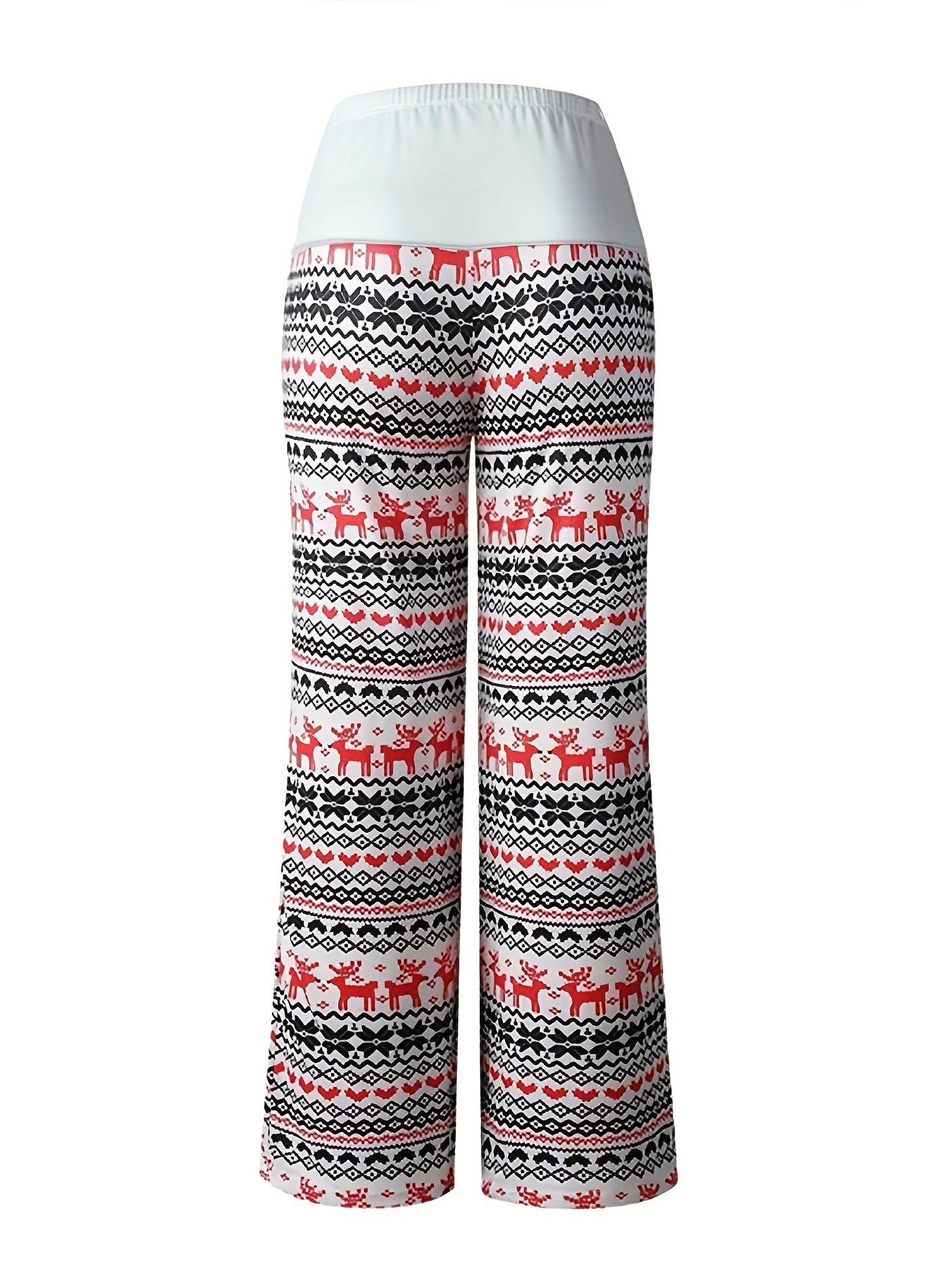  Christmas Casual Pants Women's Plus Wide Leg Trousers