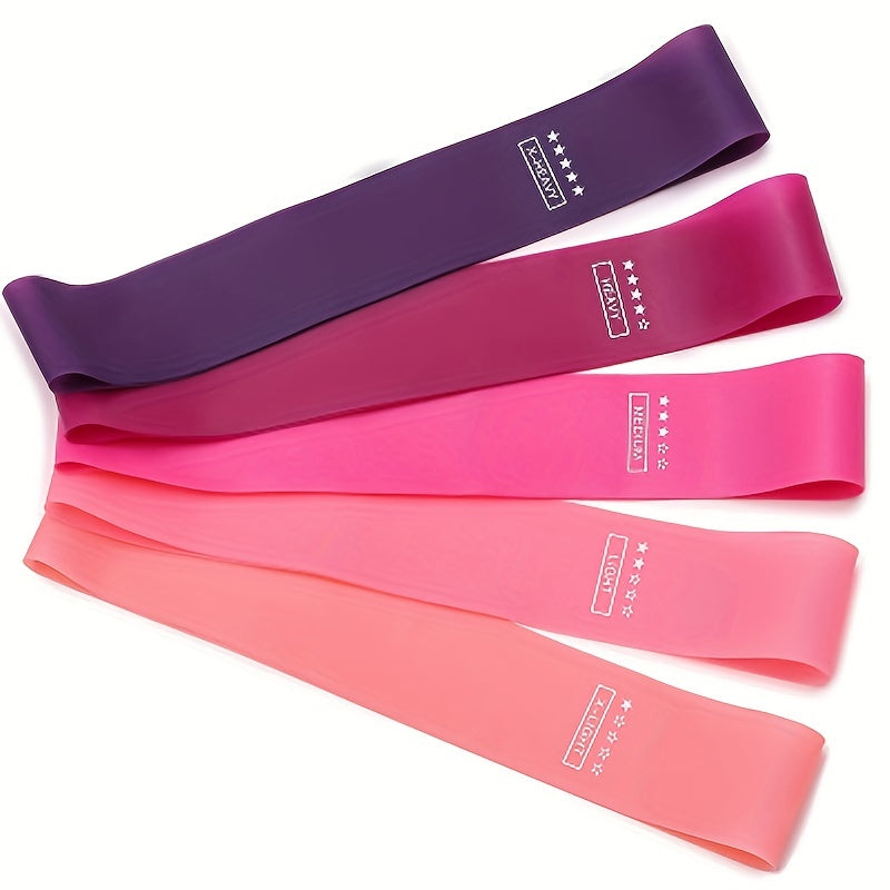 5 Piece Yoga Resistance Band Set for Leg, Hip, Thigh Toning