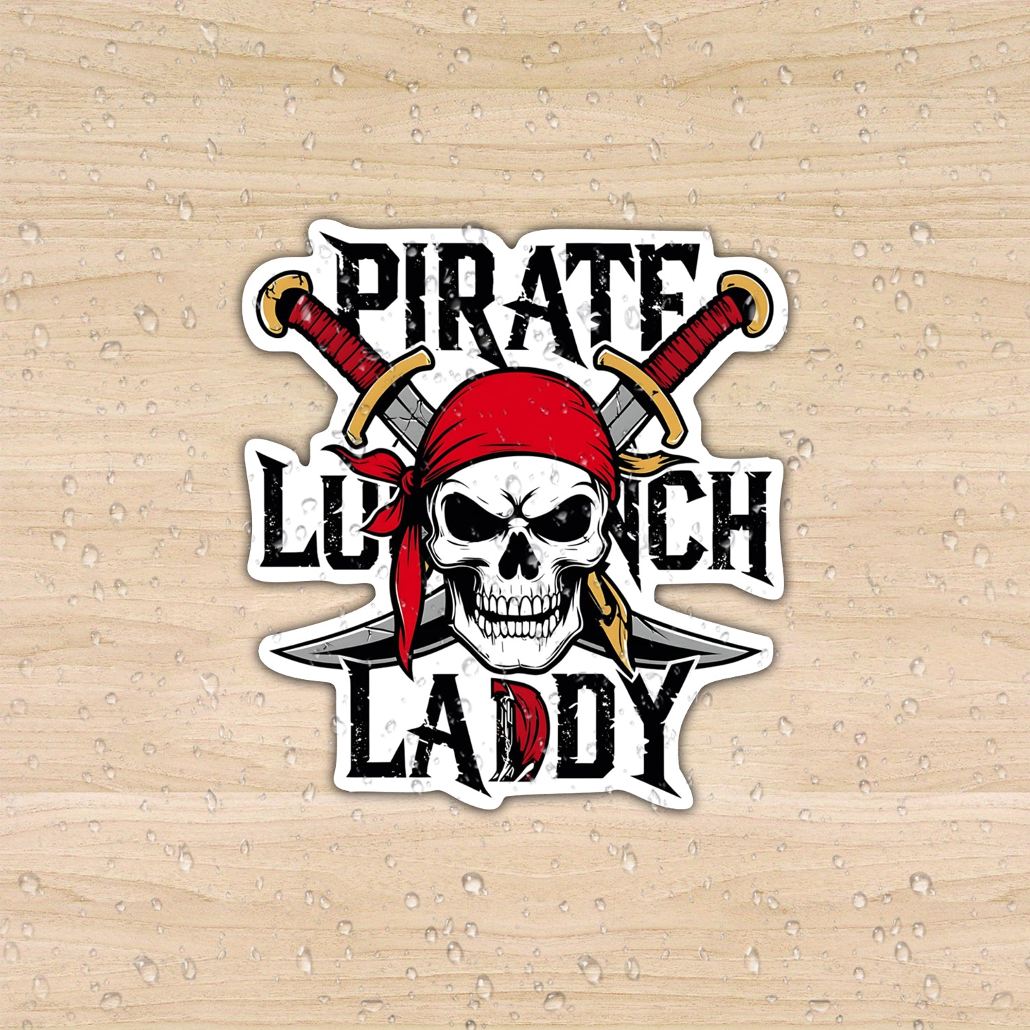 Pirate Lunch Lady Skeleton Costume Sticker