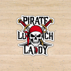 Pirate Lunch Lady Skeleton Costume Sticker
