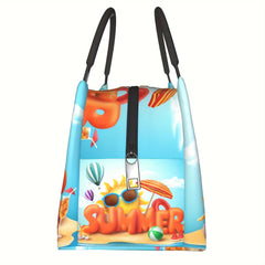 Summer Sun Pattern Reusable Refrigerated Bag Portable Insulated Bag