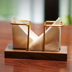 Solid Wood Vertical Tissue Holder for Cafe Hotel Restaurant Desktop